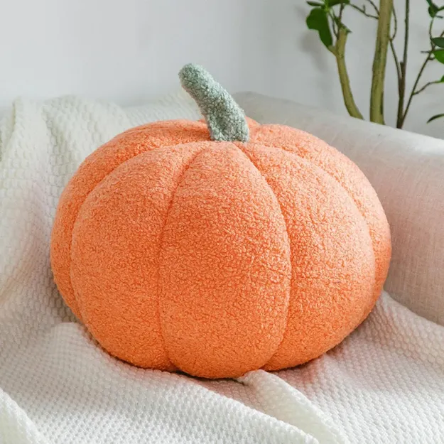 Picture of Plush Pumpkin Pillow - Orange - Med